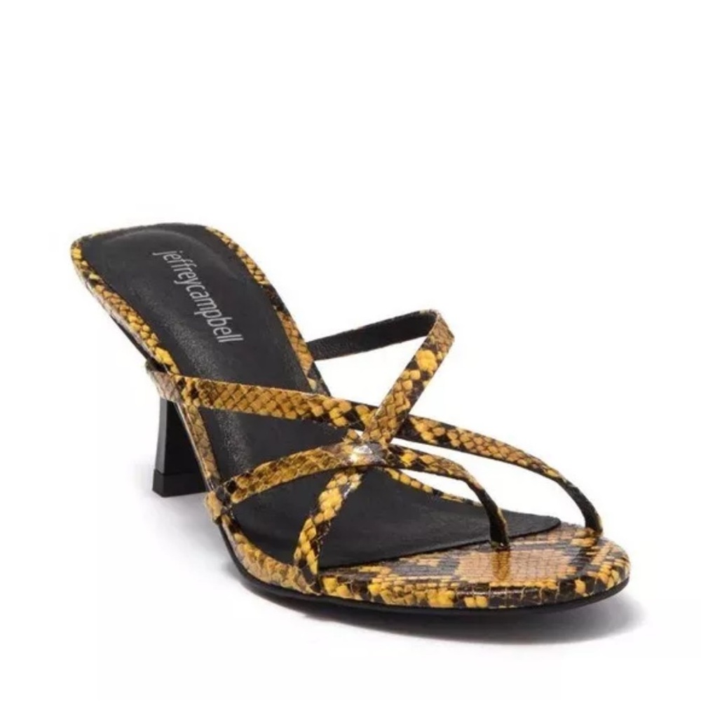 Jeffrey Campbell Yellow Strappy Women's Kitten Heels Size 8.5